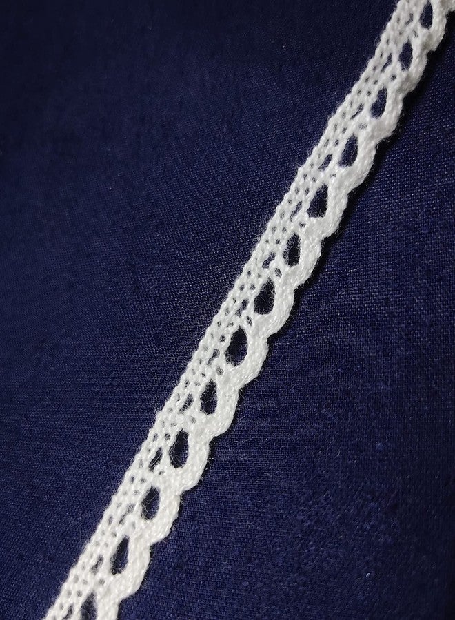Mezin Cotton Small Crossiya Snake Gpo Lace Border for Dress, Kurtis, Dupatta, Bag, Craft and Decorations (9 Mtr), White - Image 2